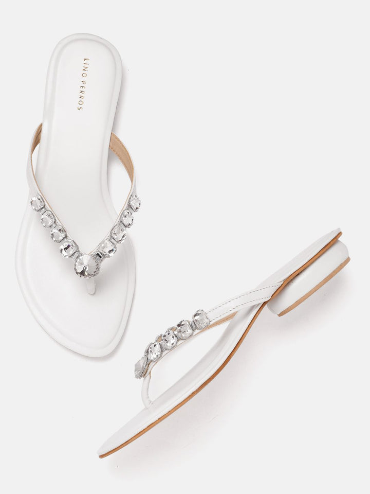 Lino Perros Women Embellished Open Toe Flats