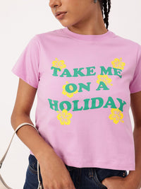 DressBerry Blissful Getaway Printed Crop T-shirt