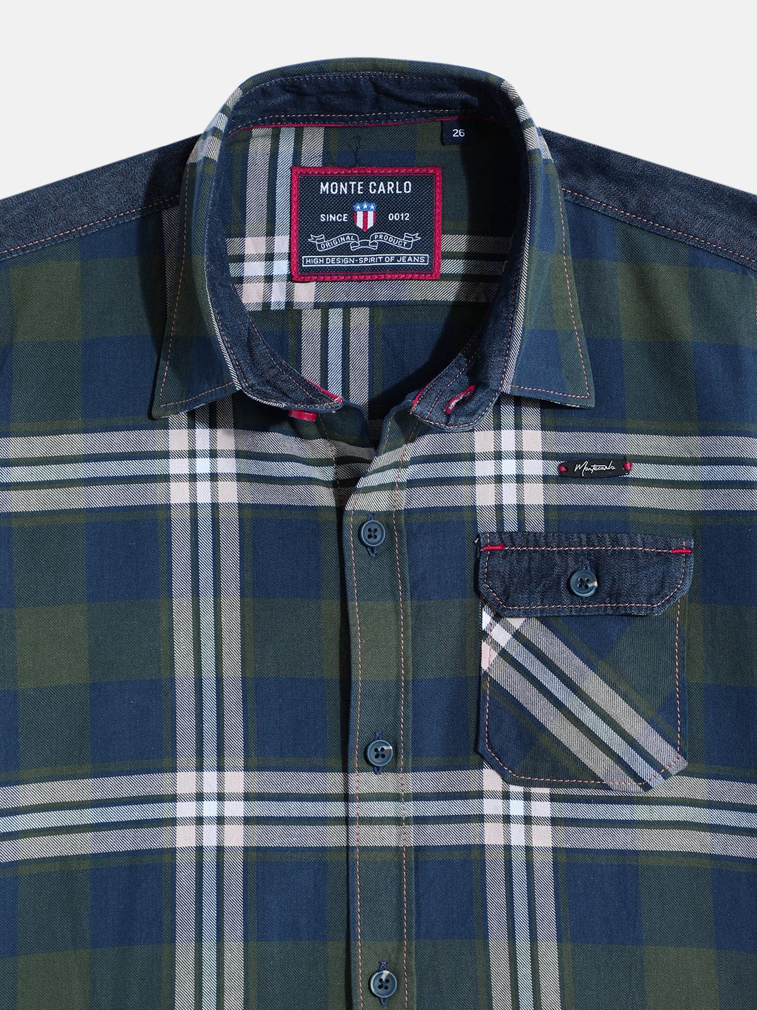 Monte Carlo Boys Tartan Checked Casual Smart Fit Shirt