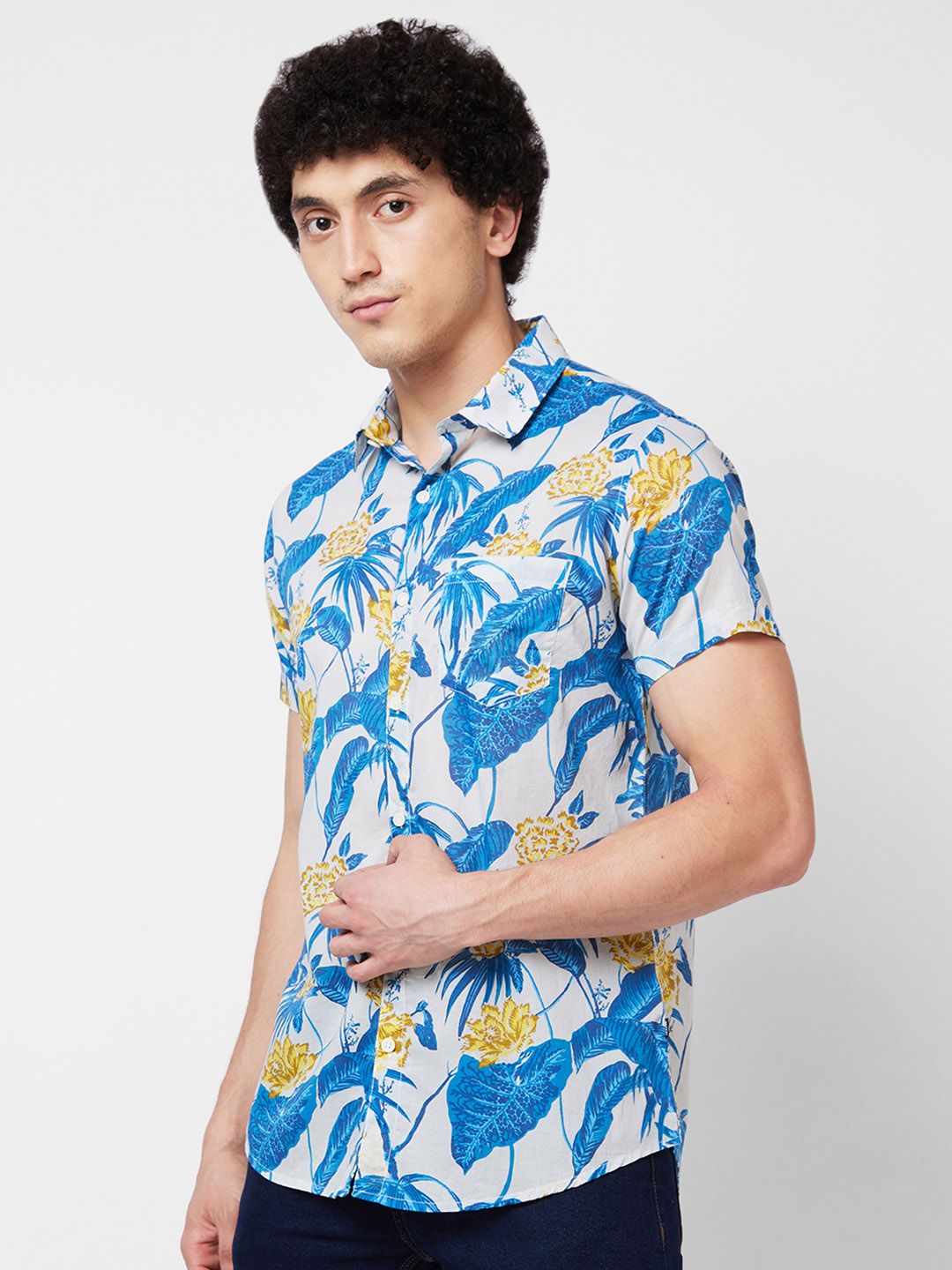 SPYKAR Floral Printed Cotton Casual Shirt