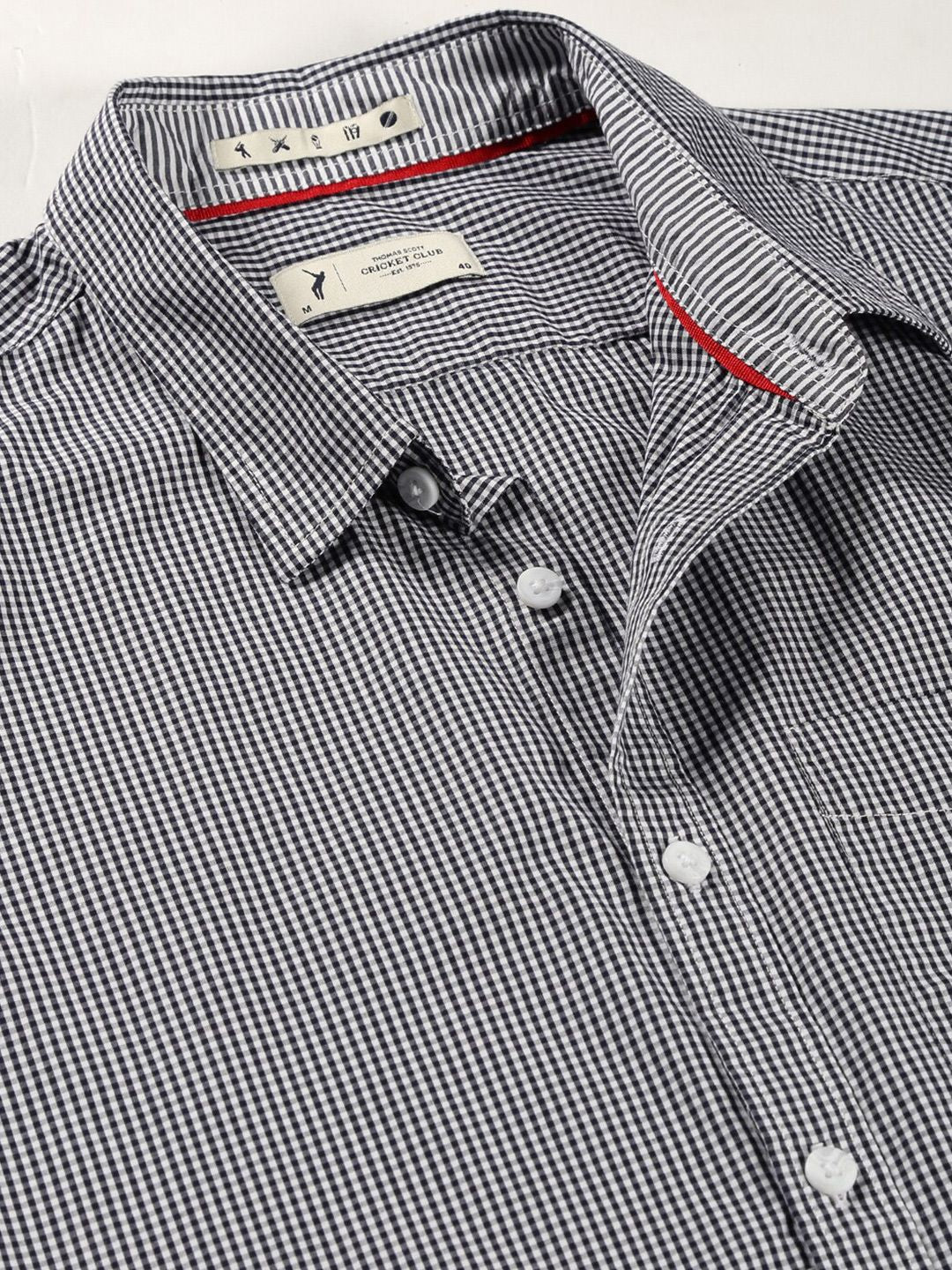 Thomas Scott Classic Slim Fit Micro Checked Pure Cotton Casual Shirt