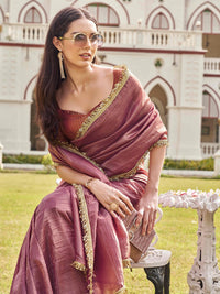 Tikhi Imli Sequinned Organza Saree