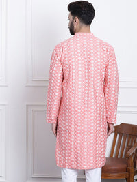 SOJANYA Benang Sulam Bunga Berfungsi Kurta Lurus