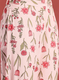 Anouk Floral Printed Pure Cotton Kurta with Trousers & With Dupatta