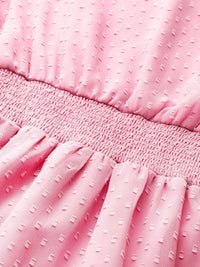 all about you Pink Dobby Weave Cinched Waist A- Line Dress