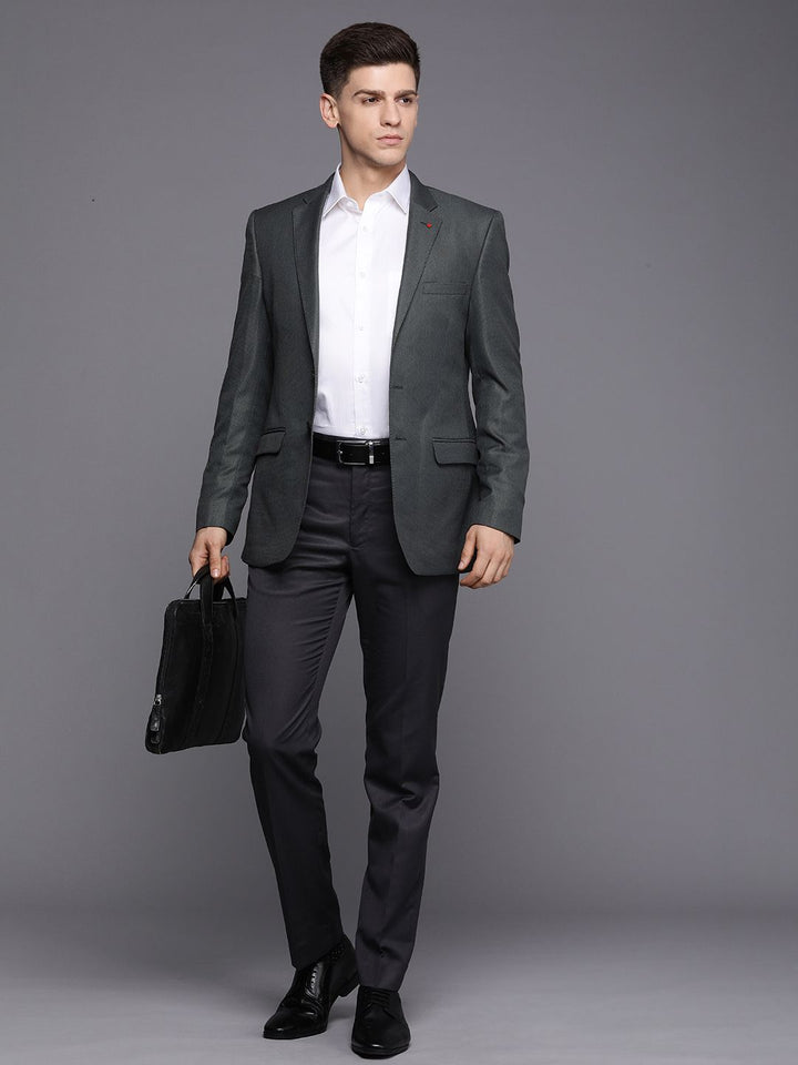 Raymond Textured Contemporary Fit Single Breasted Formal Blazer