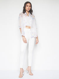 AND Floral Printed Shirt Style Top With Inner Slip
