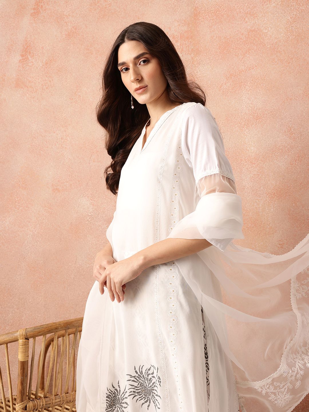 all about you Women Ethnic Printed Regular Kurta with Trousers & Dupatta