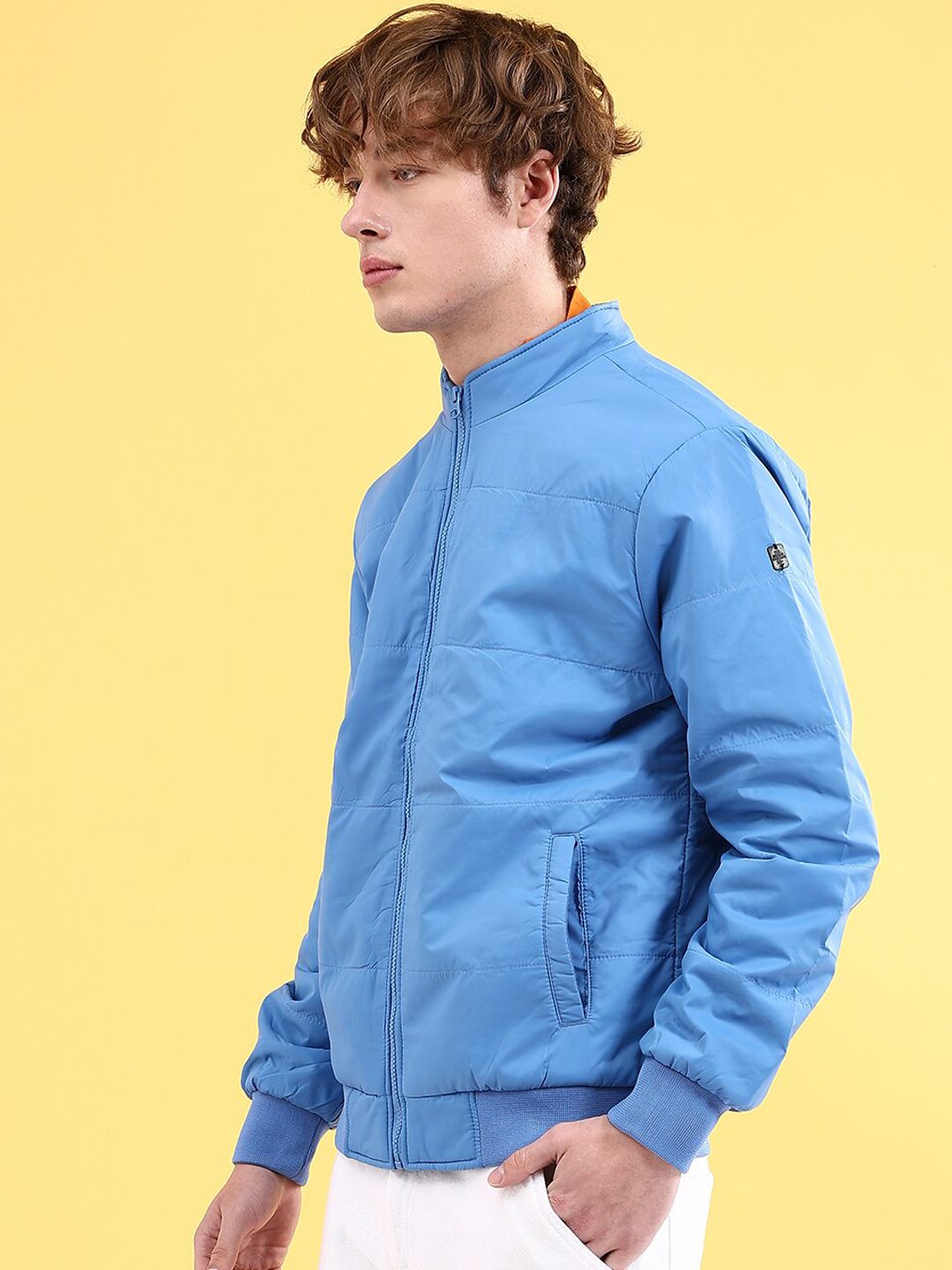 The Indian Garage Co Men Solid Regular Fit Bomber Jacket