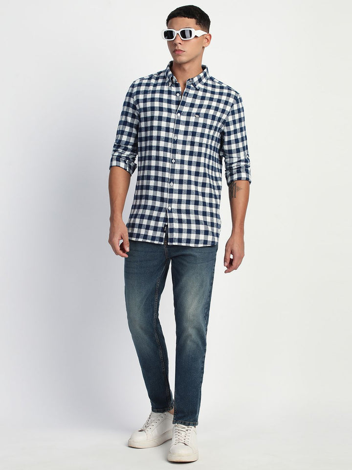 THE BEAR HOUSE Men Slim Fit Buffalo Checks Opaque Checked Casual Shirt