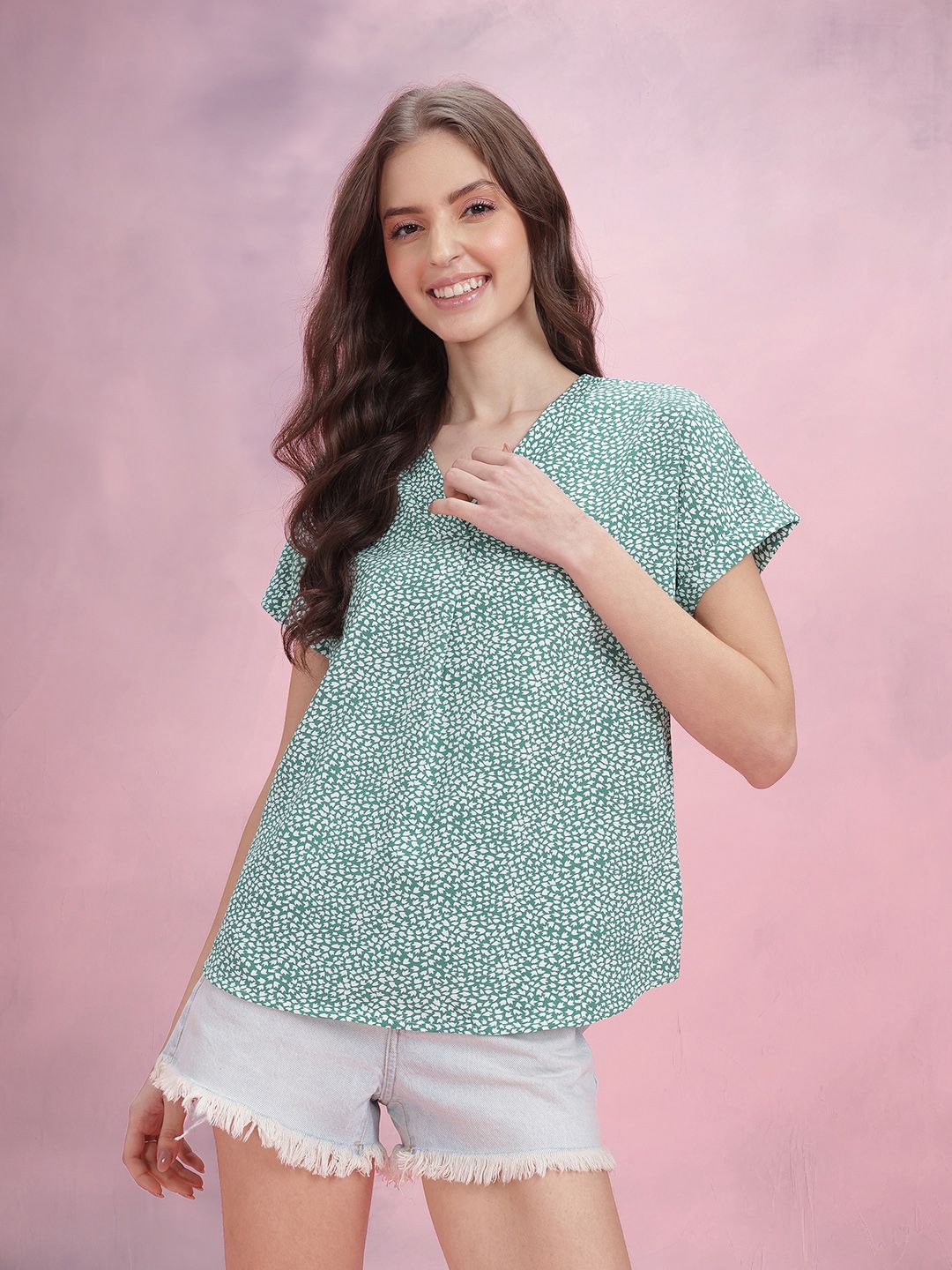 DressBerry Floral Print Extended Sleeves Top