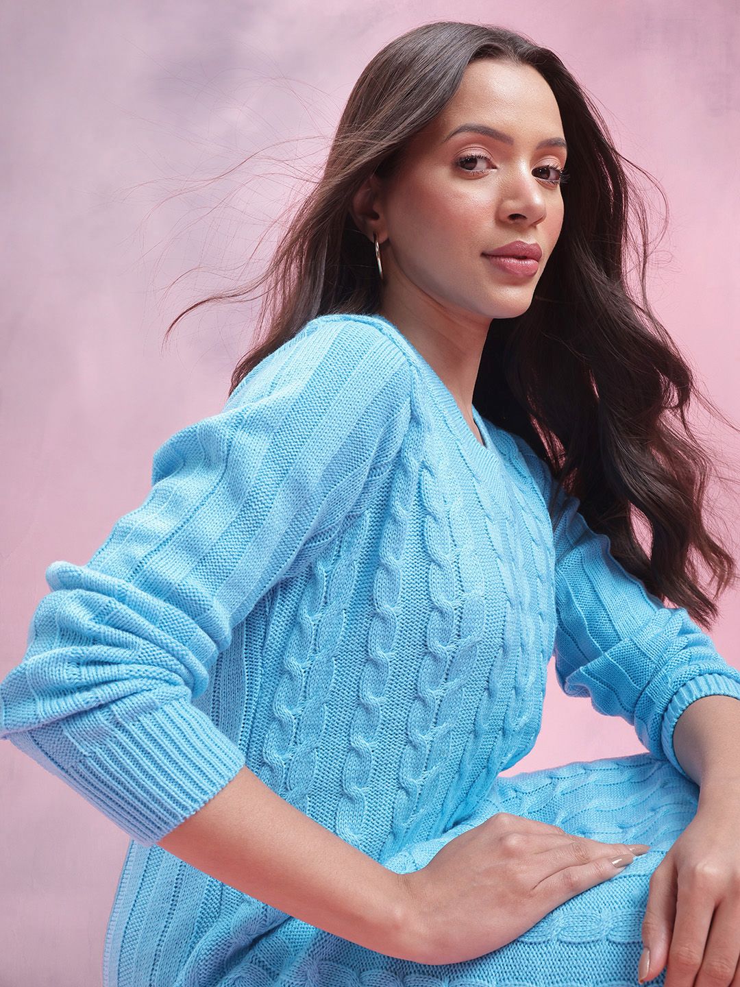DressBerry Cable-Knit Jumper Midi Dress