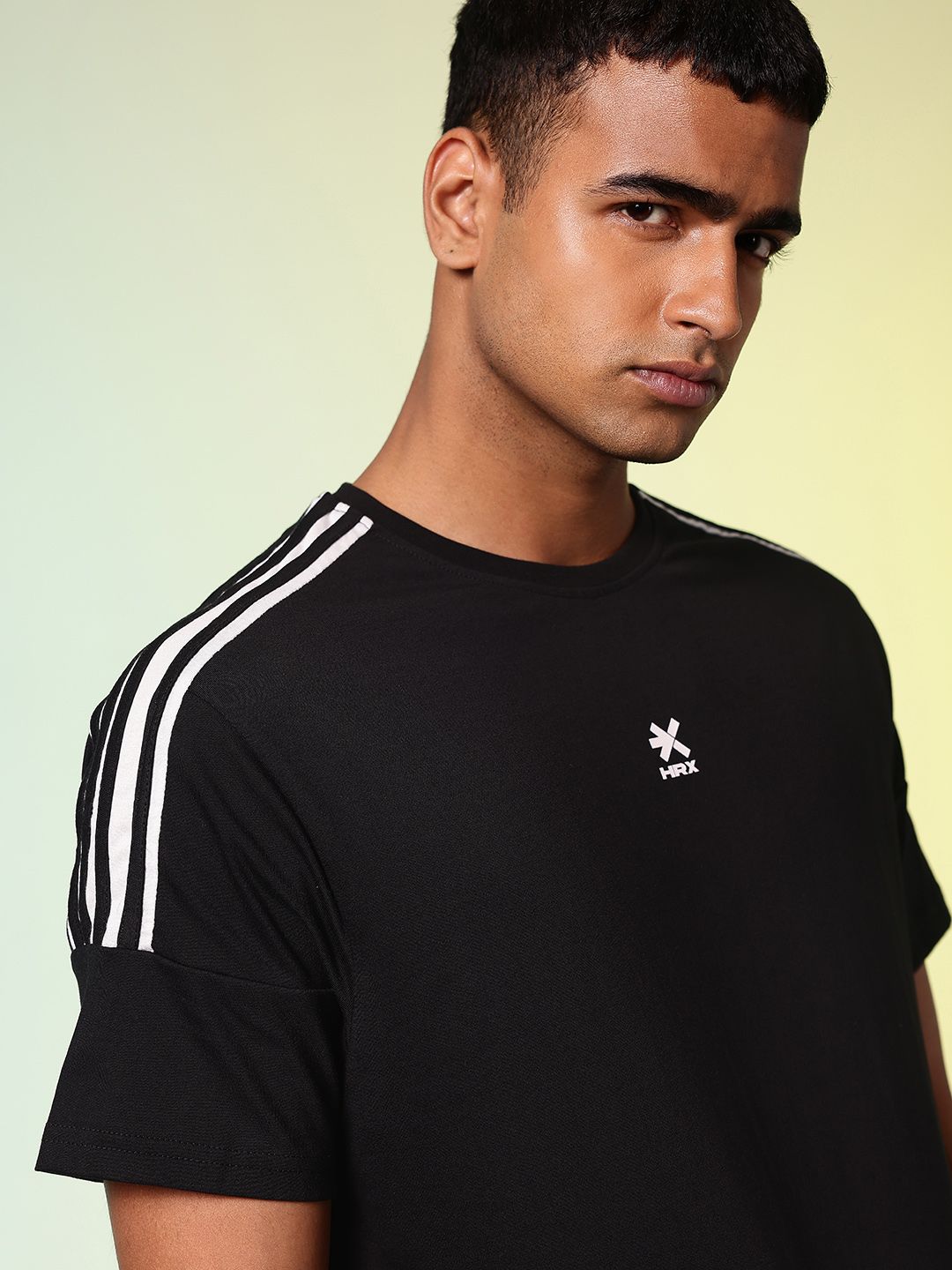 HRX by Hrithik Roshan Drop-Shoulder Sleeves Relaxed Fit Training T-shirt