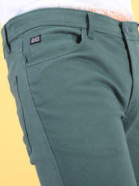 The Indian Garage Co Men Teal Blue Slim Fit Chinos Trousers