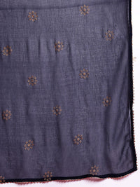 Anouk Ethnic Printed Yoke Embroidered Layered Kurta with Dupatta