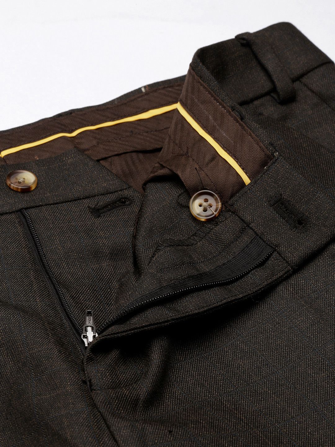Raymond Men Checked Slim Fit Formal Trousers