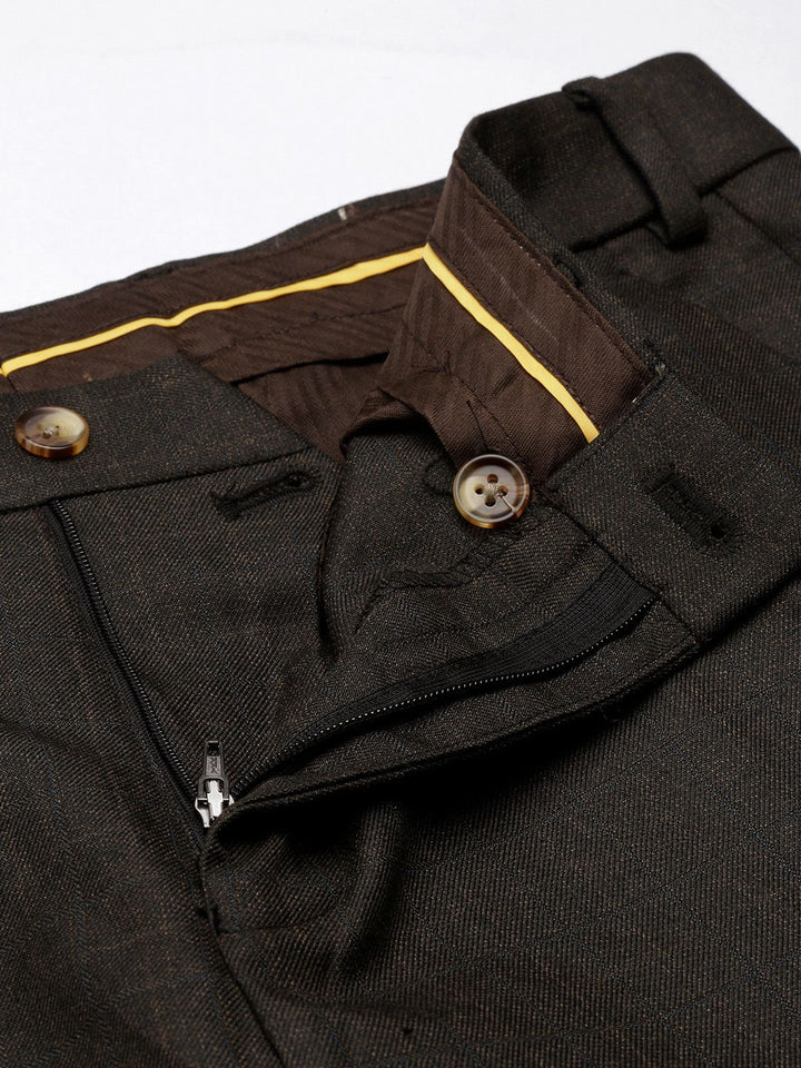 Raymond Men Checked Slim Fit Formal Trousers