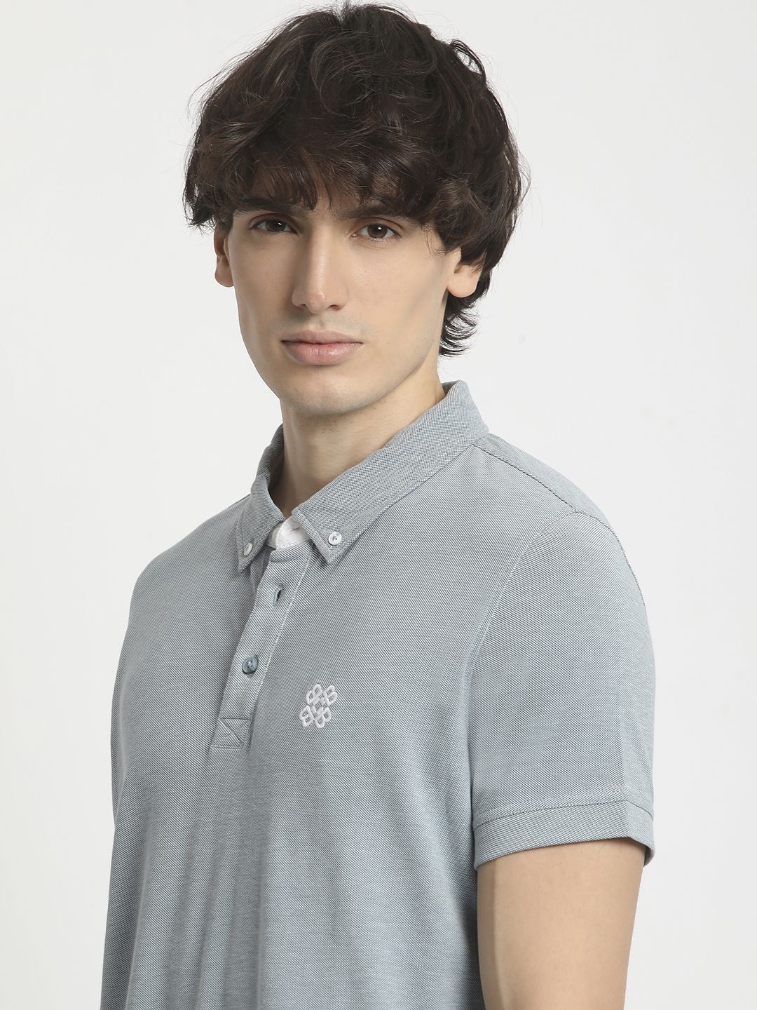 THE BEAR HOUSE Men Polo Collar Regular Fit Pure Cotton Solid T-shirt