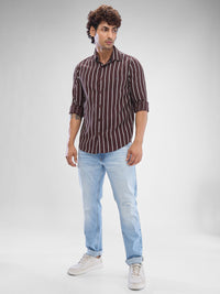 SPYKAR Men Striped Spread Collar Slim Fit Casual Shirt