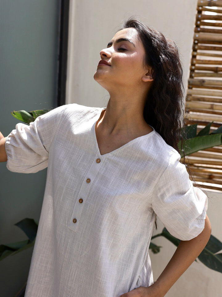 Sanskrutihomes kapas midi nightdress