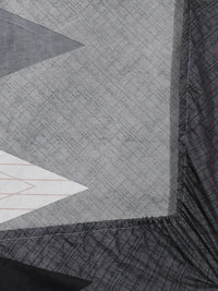 KLOTTHE Grey Geometric Polycotton 300 TC Dipasang Cadar Bujang Halus dengan Sarung Bantal-59 x 89 inci
