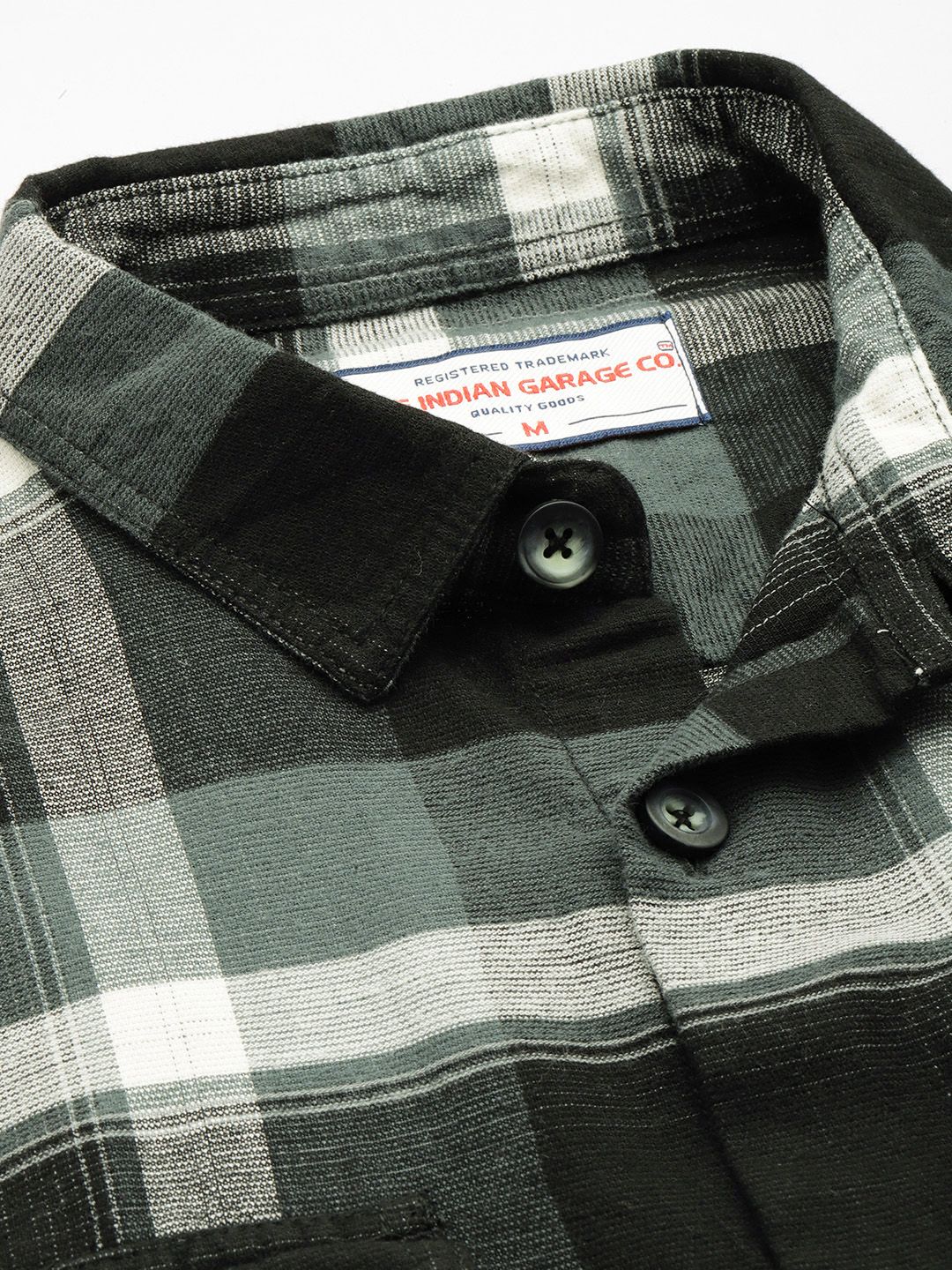 The Indian Garage Co Men Regular Fit Checkered Double Flap Casual Shirt