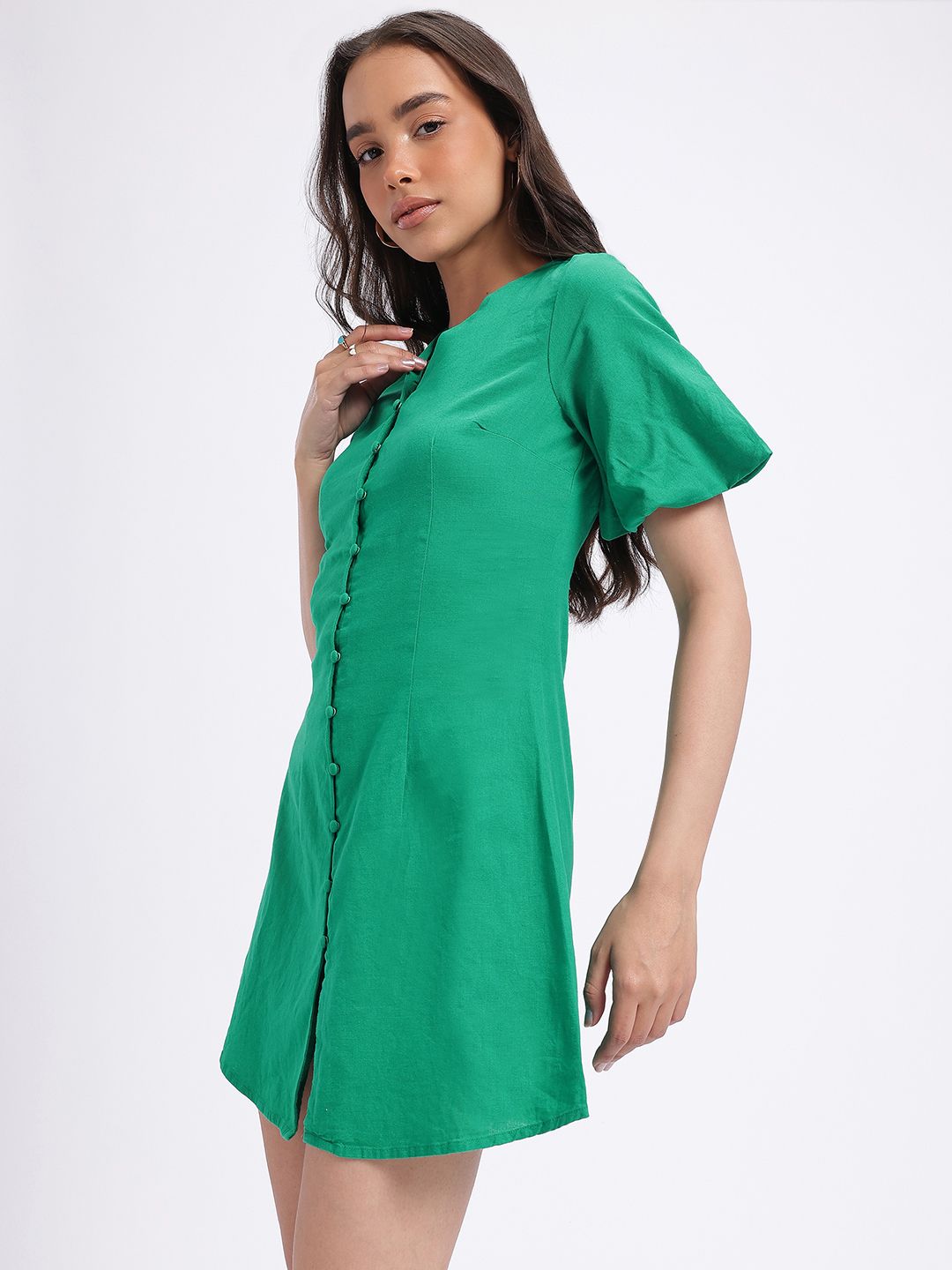 DressBerry Mini Magic Button-Up A-Line Dress