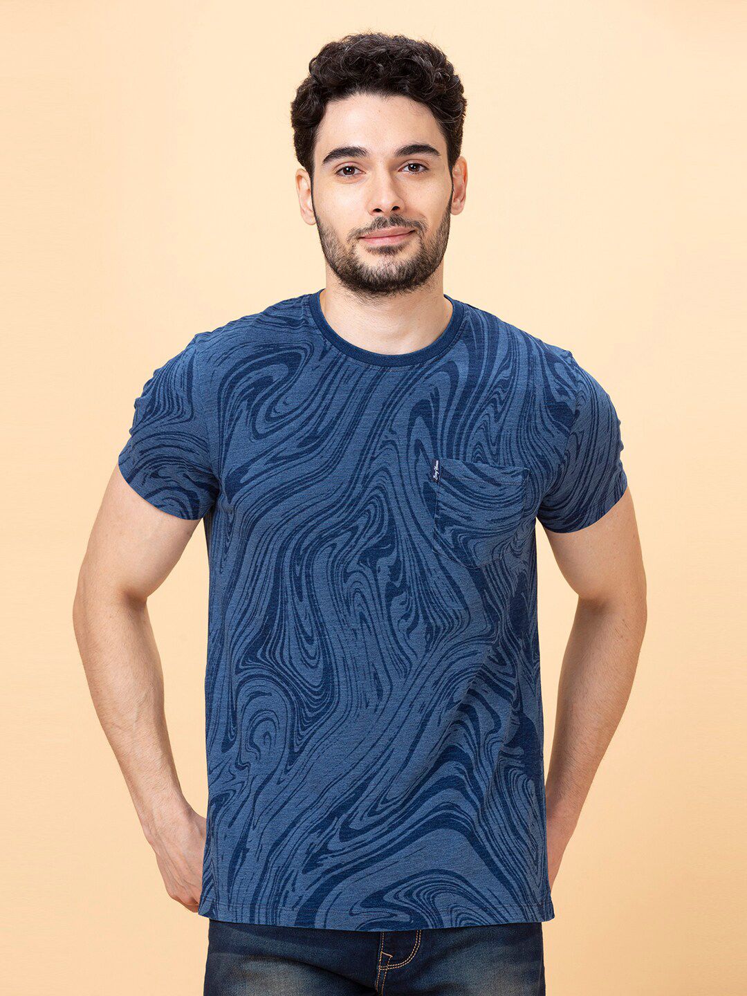 Being Human Abstract Printed Cotton Casual T-shirt