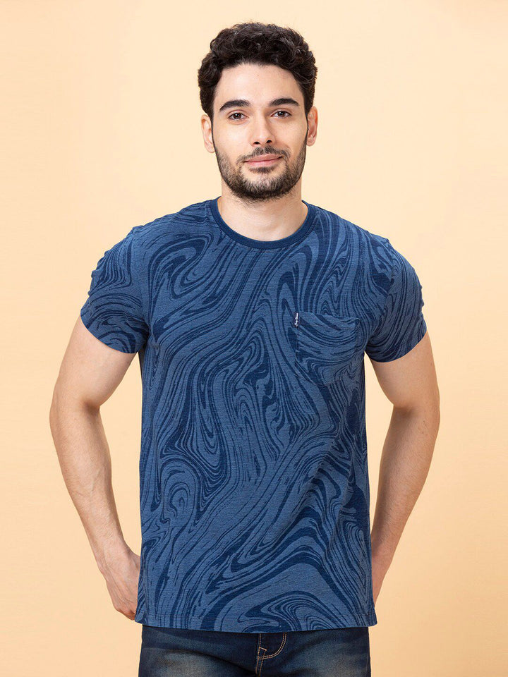Being Human Abstract Printed Cotton Casual T-shirt