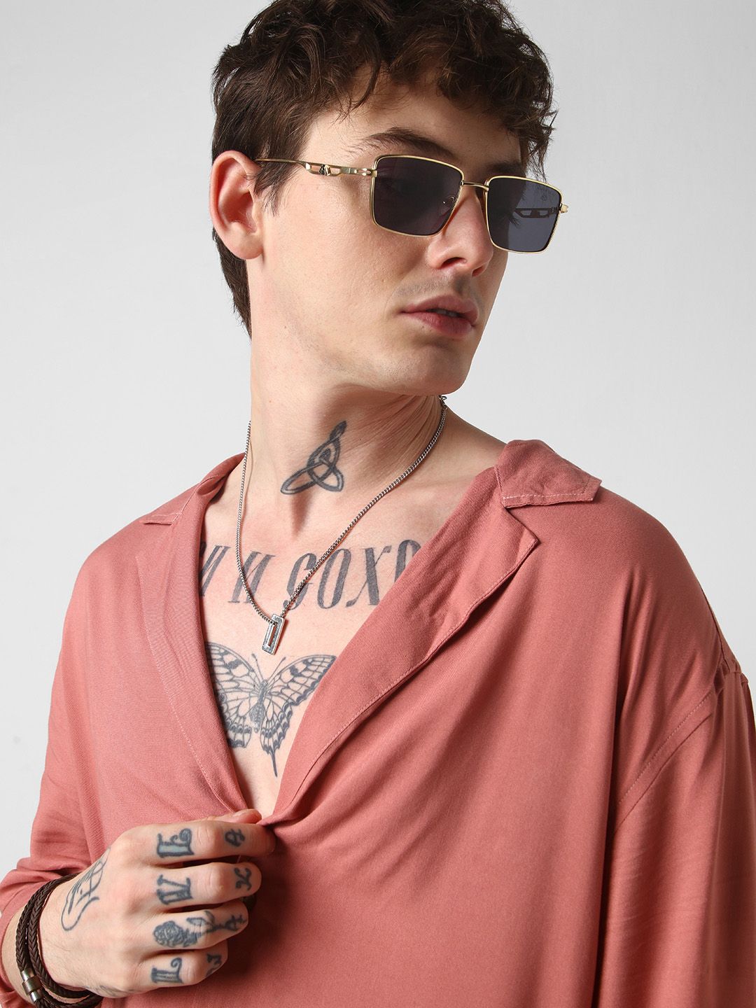 VASTRADO Men Classic Solid Cuban Collar Casual Shirt