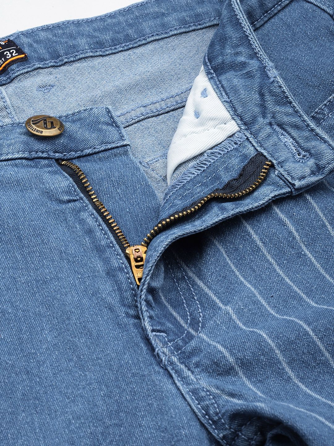Garage Co Indian Lelaki Lurus Fit Printed Regangan Seluar Jeans