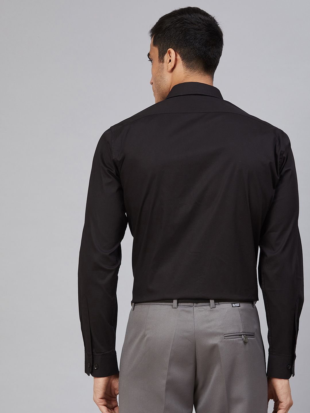 DENNISON Men Black Smart Slim Fit Water & Stain Repellent Solid Formal Shirt