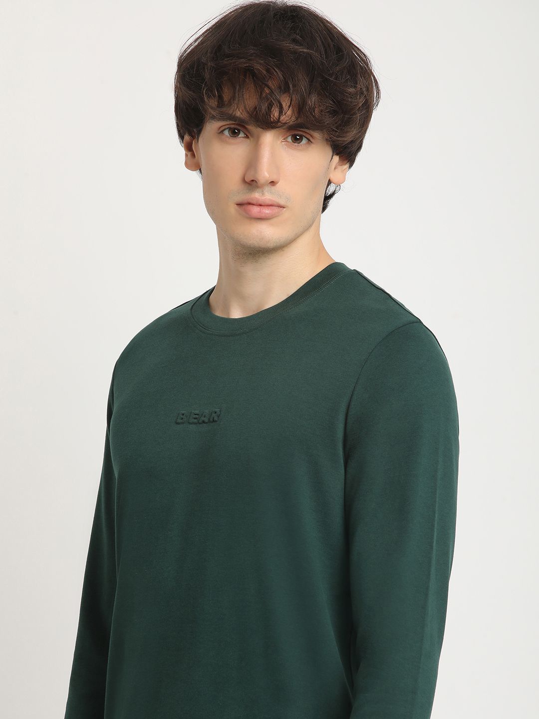 THE BEAR HOUSE Solid Slim Fit Casual T-shirt