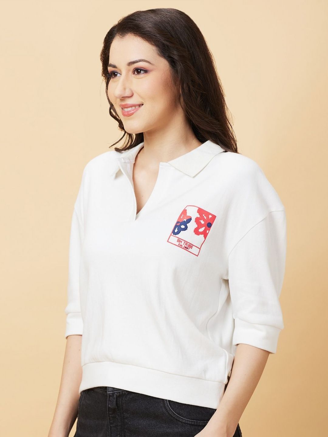 Being Human Women Polo Collar T-shirt