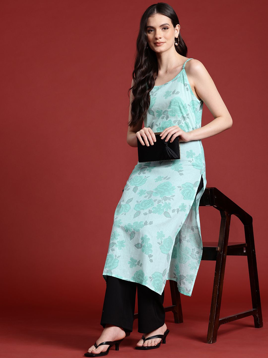Anouk Pure Cotton Floral Printed Kurta