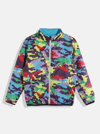 Monte Carlo Boys Camouflage & Colourblocked Reversible Padded Jacket