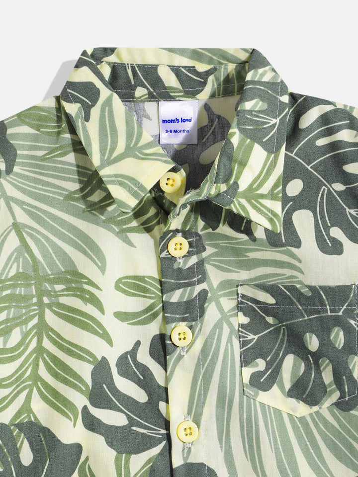 Moms Love Infant Boys Tropical Print Pure Cotton Shirt