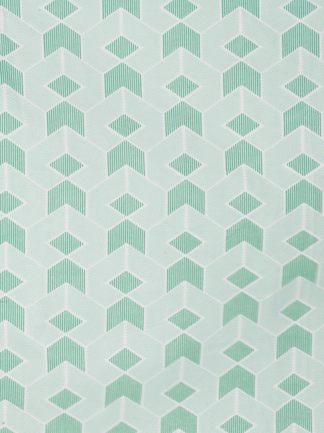 KLOTTHE Green & White Geometric Printed 300 TC Dilengkapi Cadar Bujang Dengan Sarung Bantal