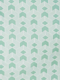 KLOTTHE Green & White Geometric Printed 300 TC Dilengkapi Cadar Bujang Dengan Sarung Bantal