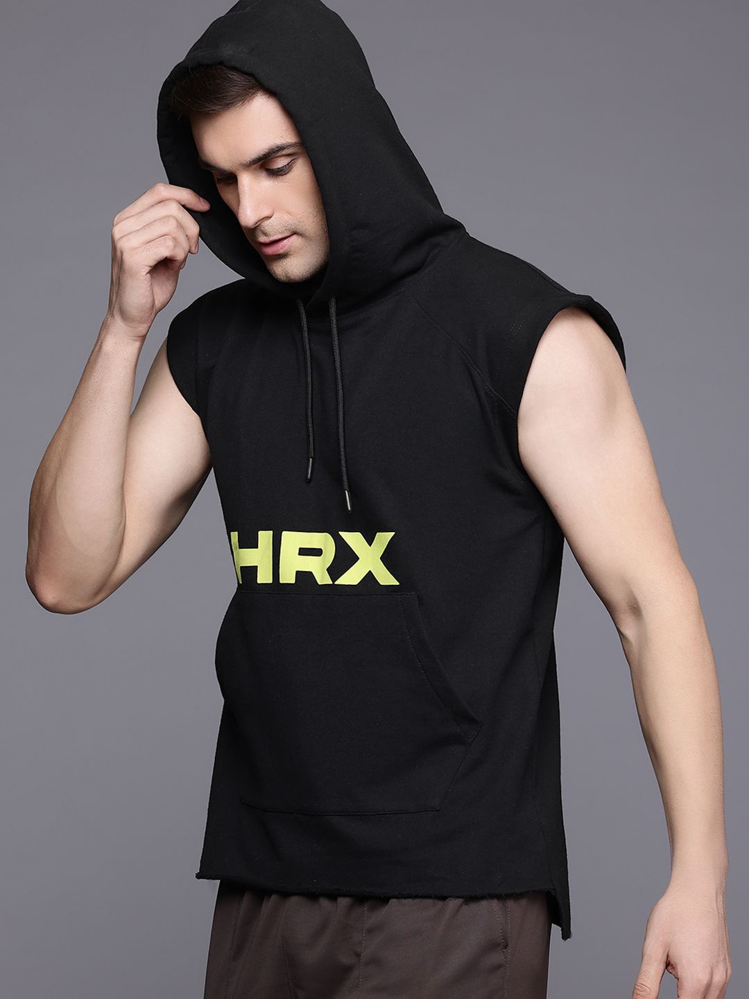 HRX by Hrithik Roshan Printed Hooded Training Sweatshirt