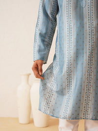 SOJANYA Printed Mandarin Collar Regular Kurta with Churidar