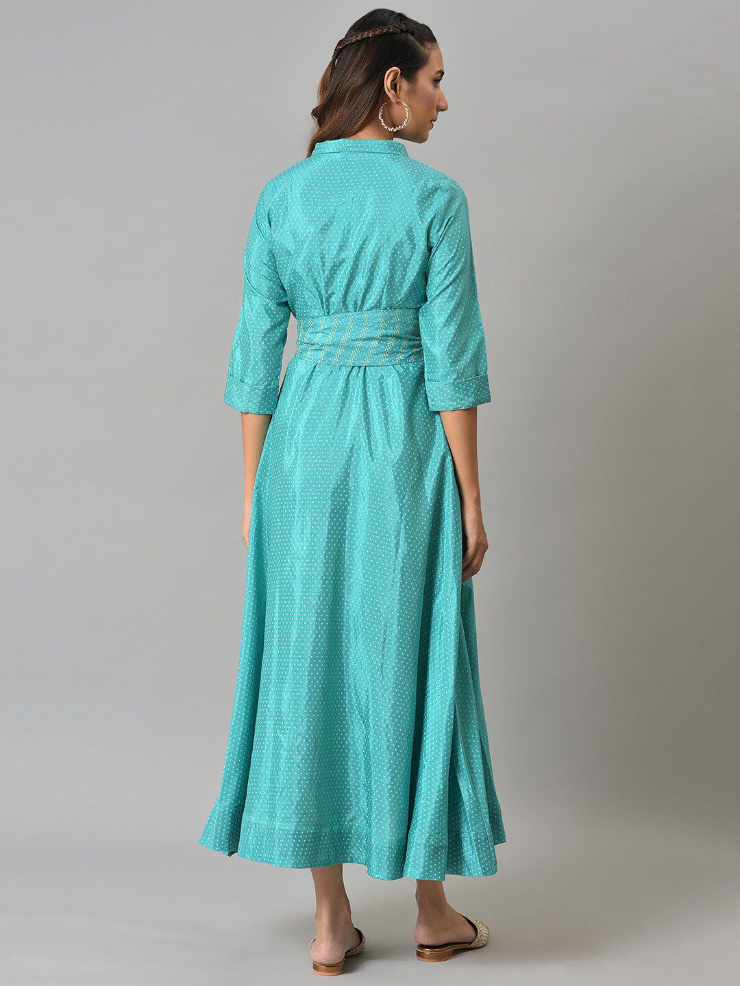W Women Blue Embellished Ethnic Maxi Dress