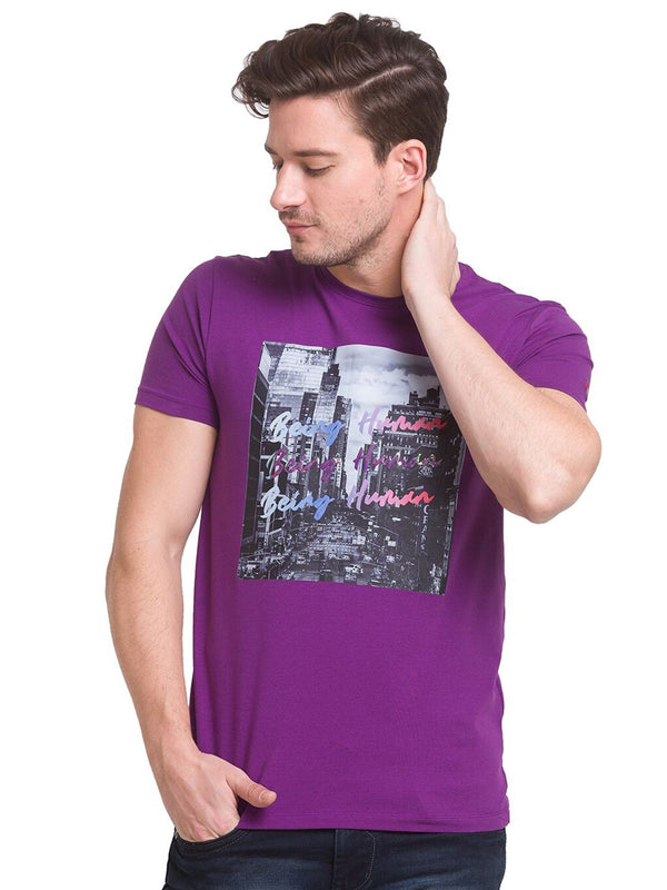 Menjadi T-Shirt Lelaki Lelaki Manusia Violet