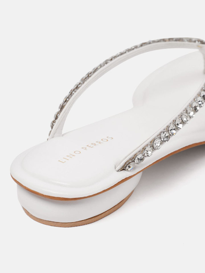 Lino Perros Women Embellished Open Toe Flats