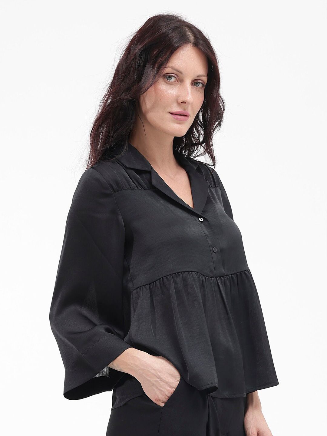 RAREISM Flared Sleeve Cotton Top