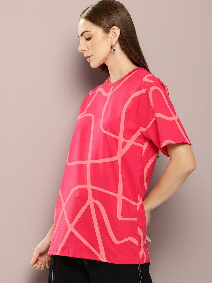 DILLINGER Women Abstract Printed Oversized T-shirt