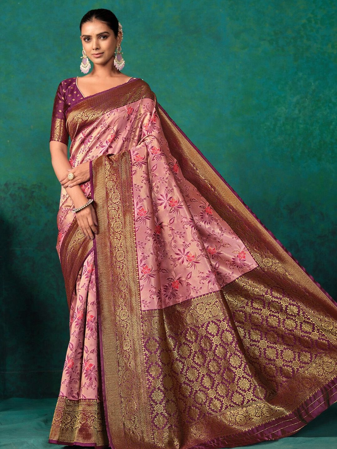 KALINI Ethnic Motifs Woven Design Zari Paithani Saree