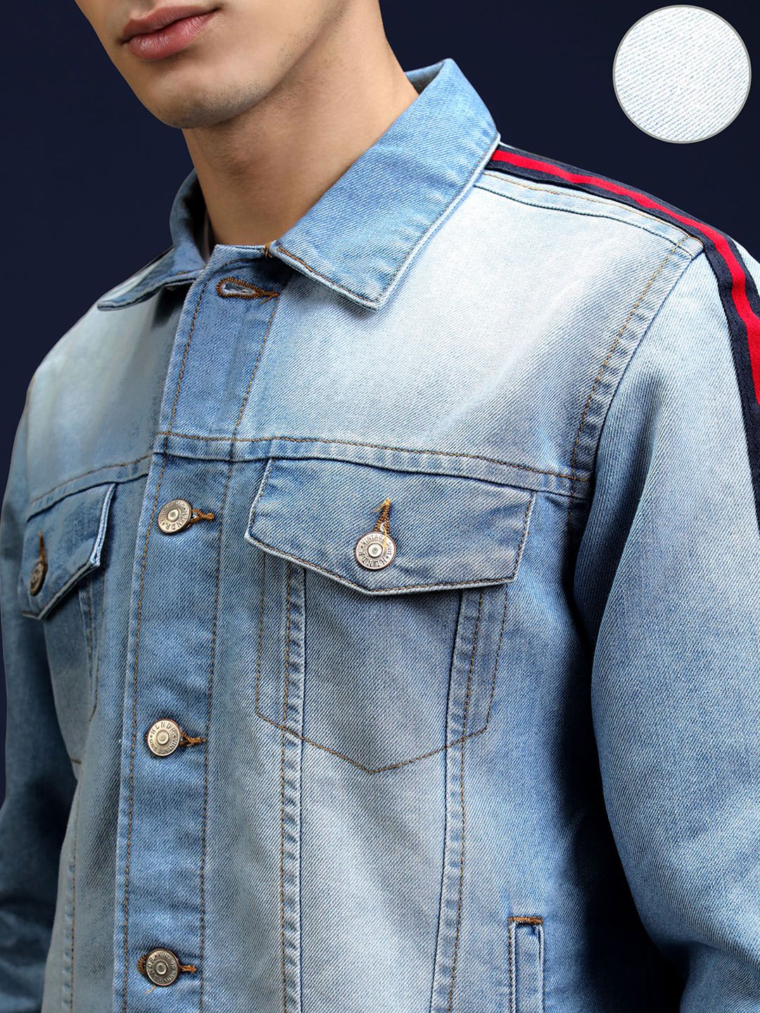 HIGHLANDER Men Blue Washed Denim Jacket