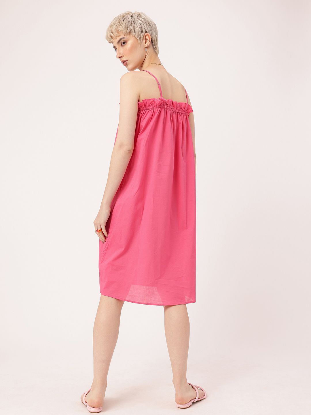 DressBerry Classy Cute Shoulder Straps Ruffles A-Line Dress