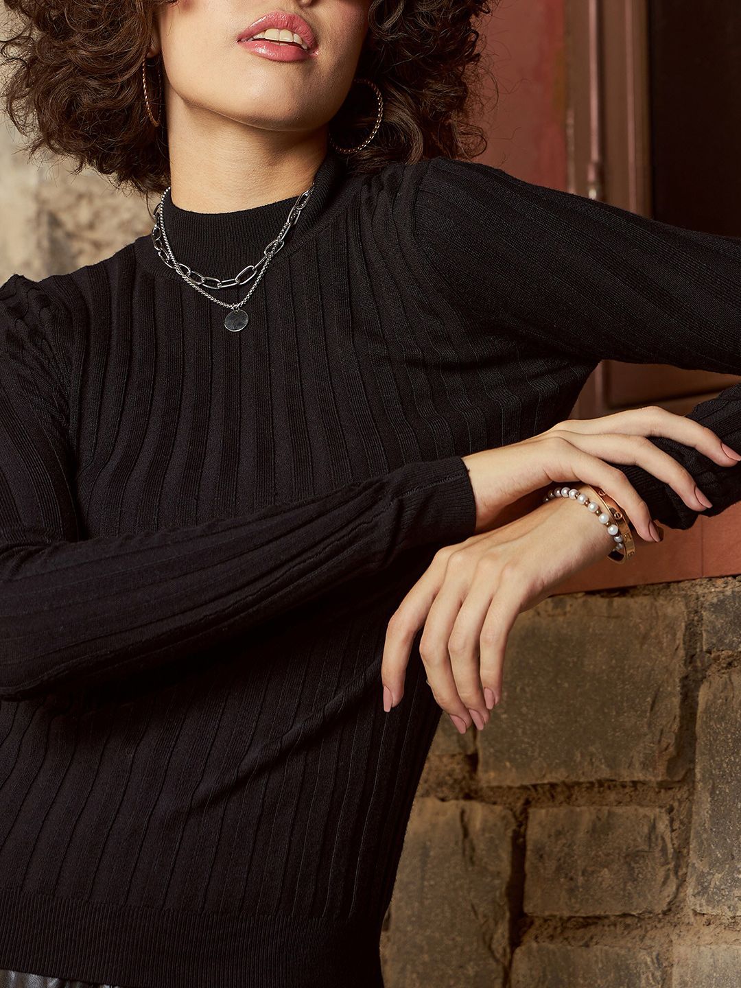 SASSAFRAS High Neck Ribbed Pullover